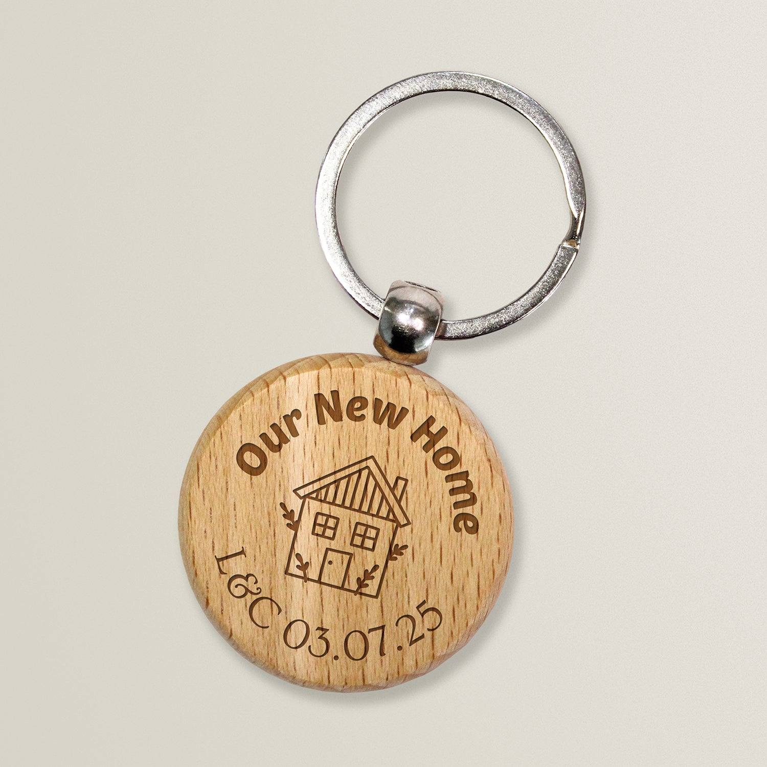 Wooden Keyring Etched with Wording/Image | PTS Personalised