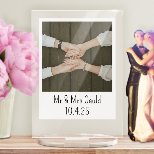 Personalised Polaroid Photo Upload Plaque - Wedding - 140mm X 100mm