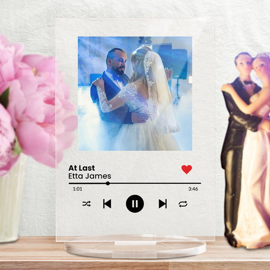 Personalised Music Photo Upload Plaque - Wedding - 140mm X 100mm
