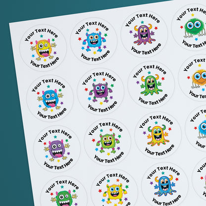 35 Personalised Bubblegum Scented Monster Stickers - Paramedic - 37mm