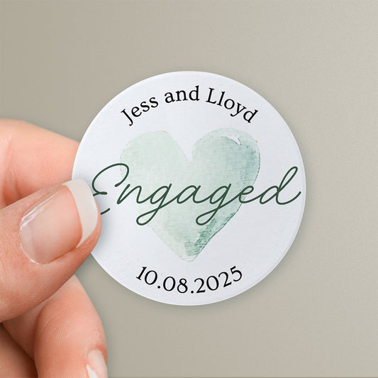 35 Design Your Own Engagement Stickers - 37mm