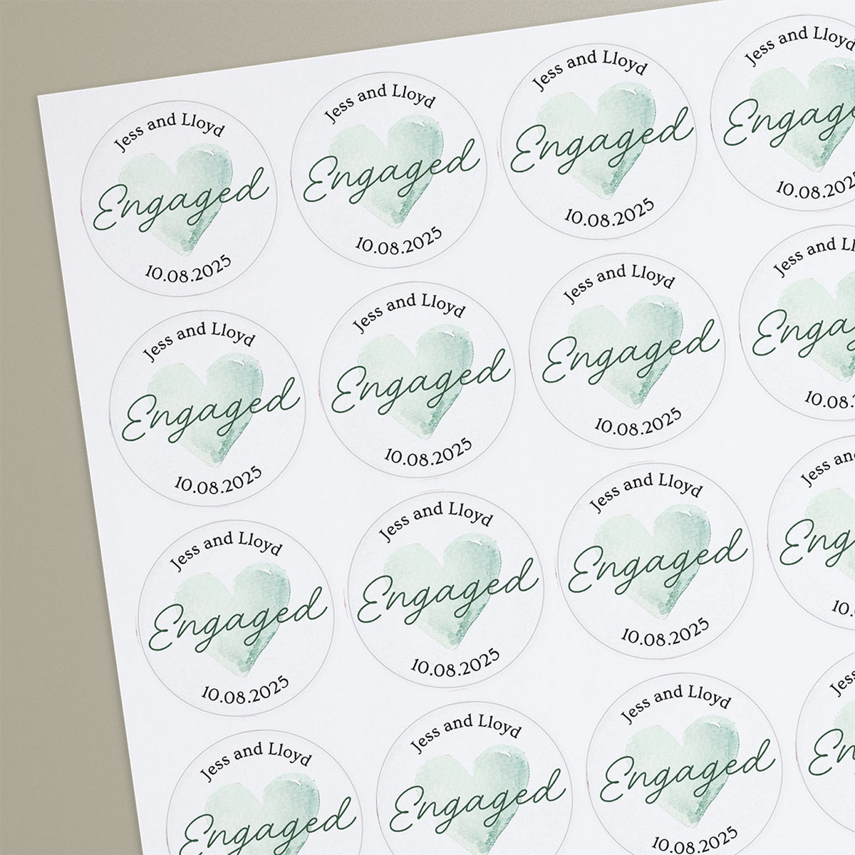 Engaged Rings Stickers Design Your Engagement Stickers | 37mm | PTS Personalised