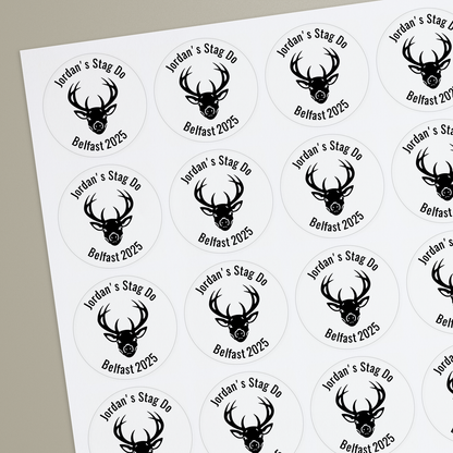 35 Design Your Own Hen and Stag Party Stickers - 37mm