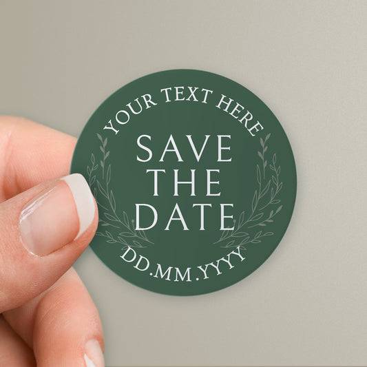 35 Design Your Own Save The Date Stickers - 37mm