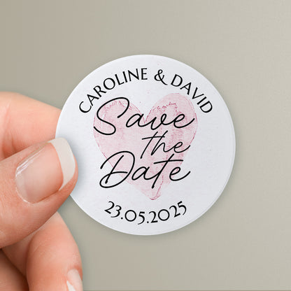 35 Design Your Own Save The Date Stickers - 37mm