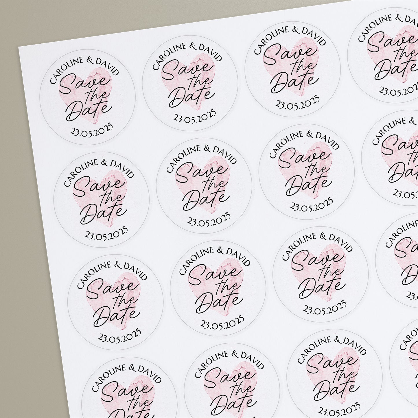 35 Design Your Own Save The Date Stickers - 37mm