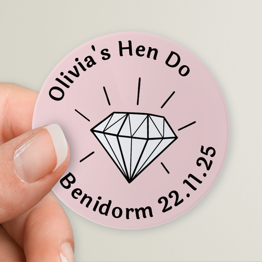 20 Design Your Own Hen and Stag Party Stickers - 45mm