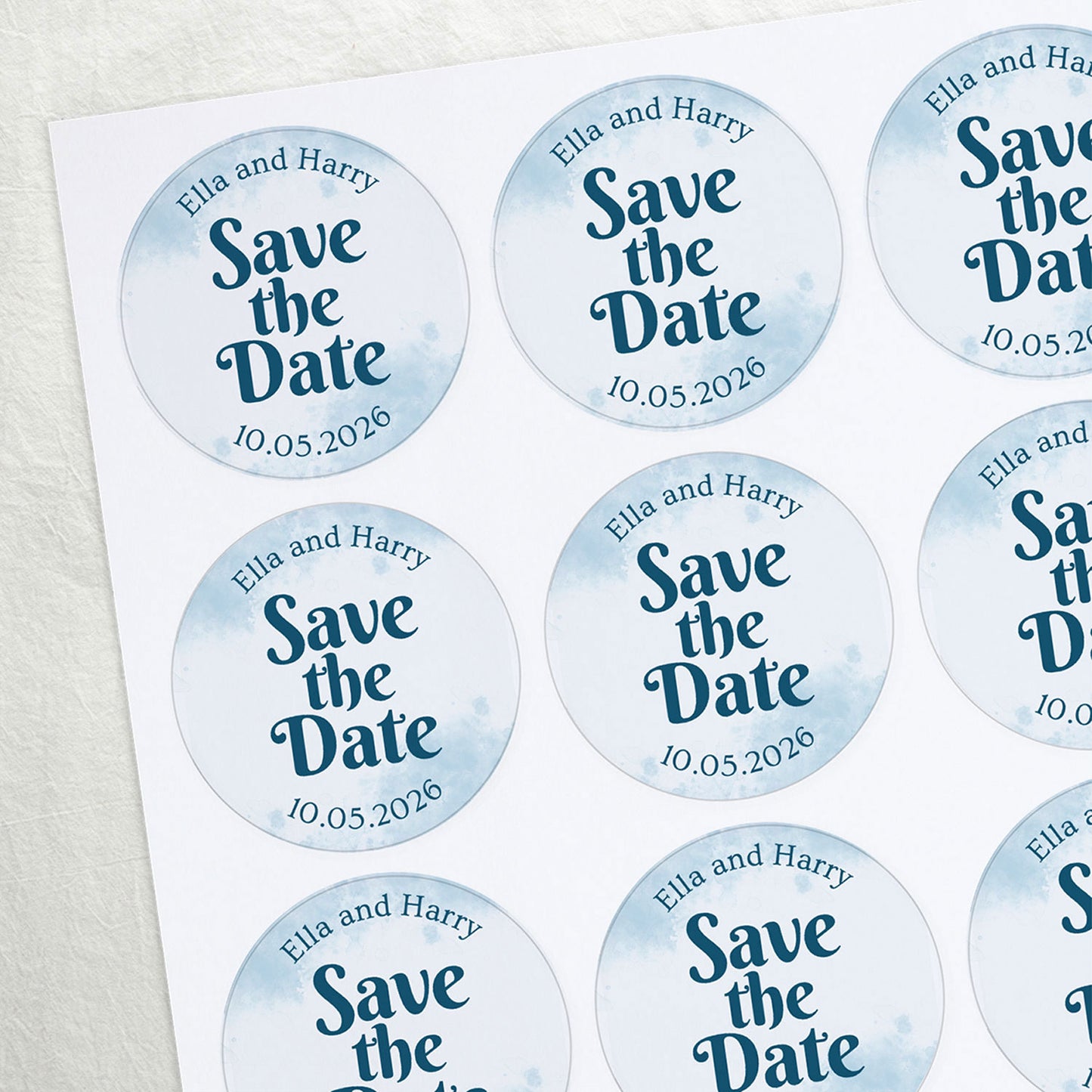 20 Design Your Own Save The Date Stickers - 45mm