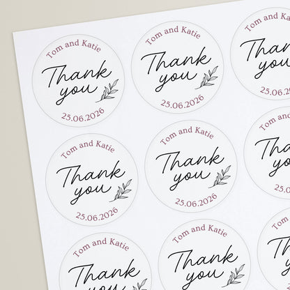 20 Design Your Own Thank You Stickers - 45mm