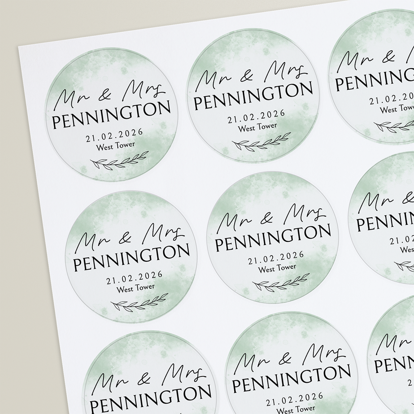 20 Design Your Own Wedding Stickers - 45mm