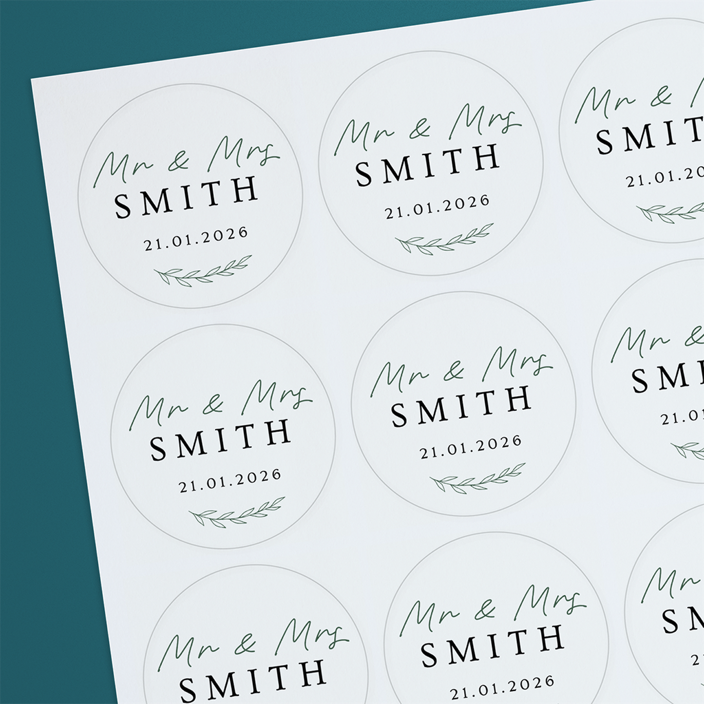 20 Design Your Own Wedding Stickers - 45mm