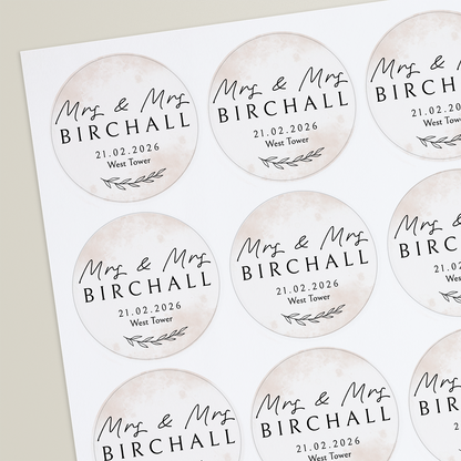 20 Design Your Own Wedding Stickers - 45mm