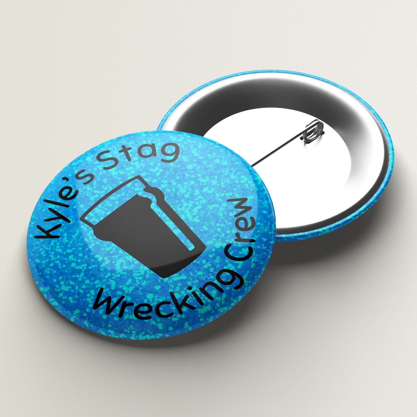 10 Holographic Design Your Own Hen/Stag Party Badges - 38mm