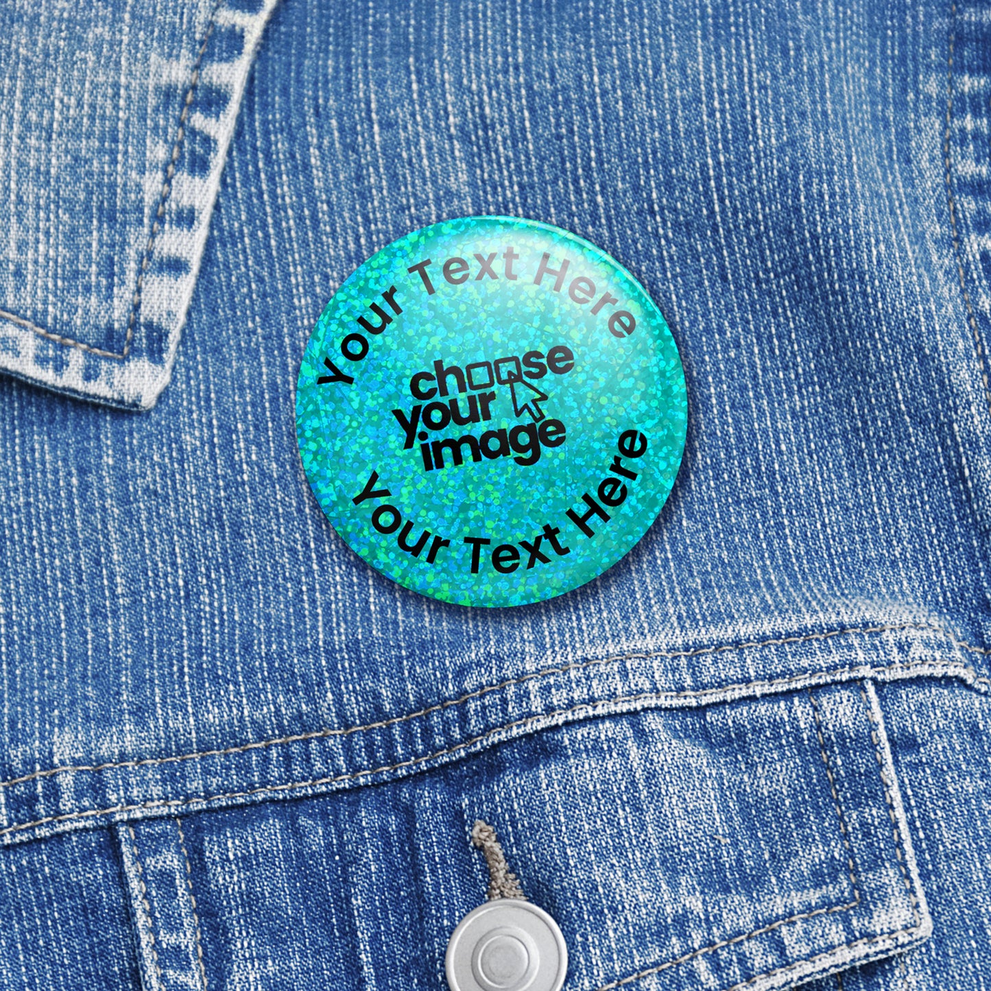 10 Holographic Design Your Own Badges - 38mm