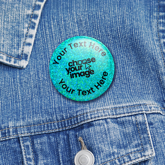 10 Holographic Design Your Own Badges - 38mm