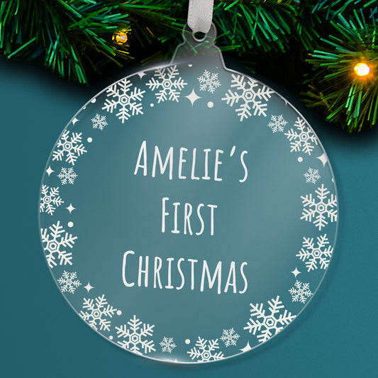 Personalised Christmas Snowflake Bauble - 80mm