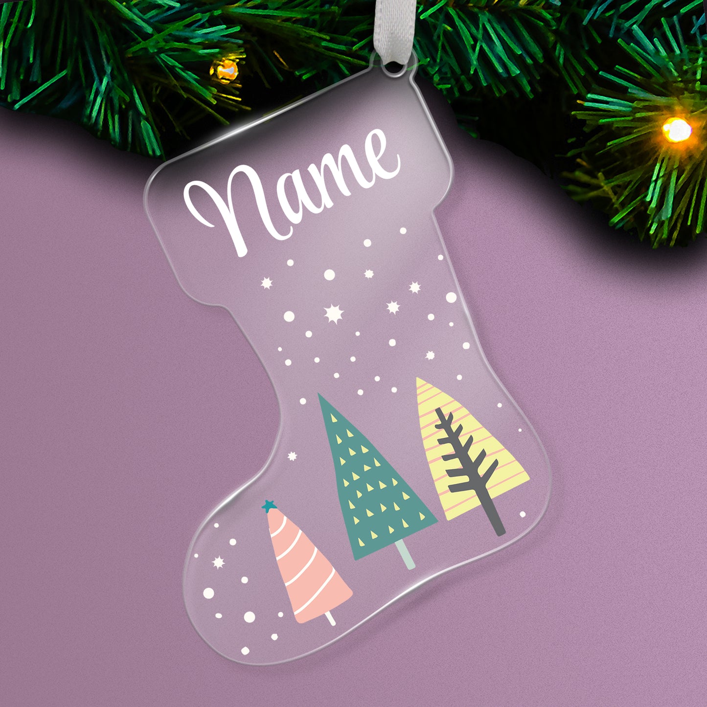 Personalised Christmas Stocking Bauble - 87 x 97mm