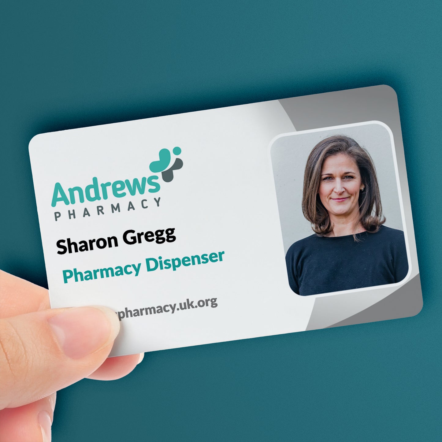 Upload Your Own Image and Logo Gradient ID Card - Healthcare