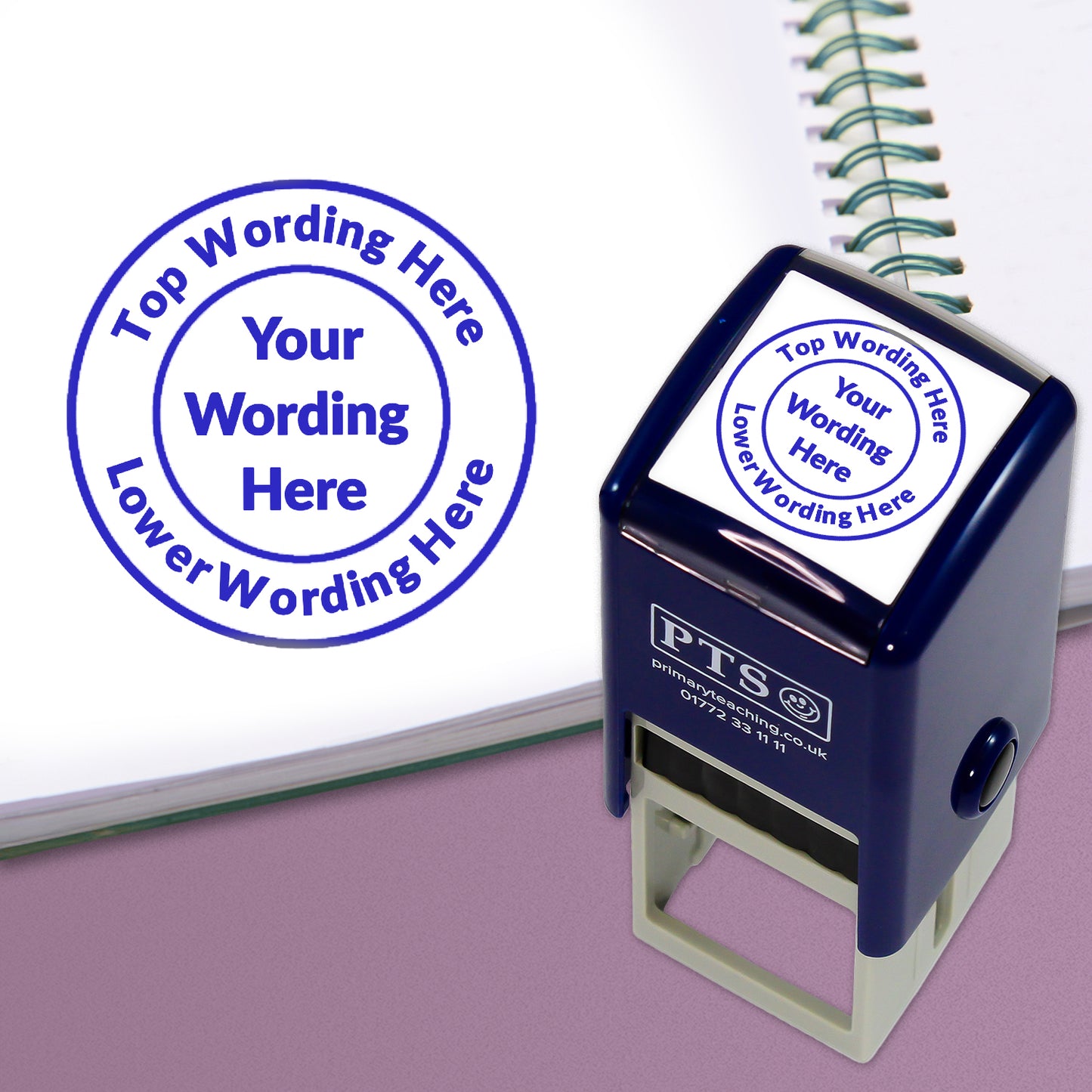 Personalised Circle Wording Stamper - 25mm