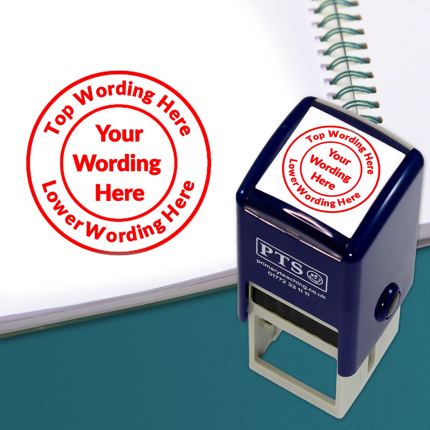 Personalised Circle Wording Stamper - 25mm